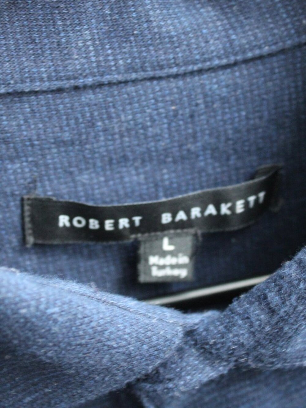 Robert Barakett Men's Navy Blue Anthem Knit Button-Up Sport Shirt Size Large - Picture 3 of 5